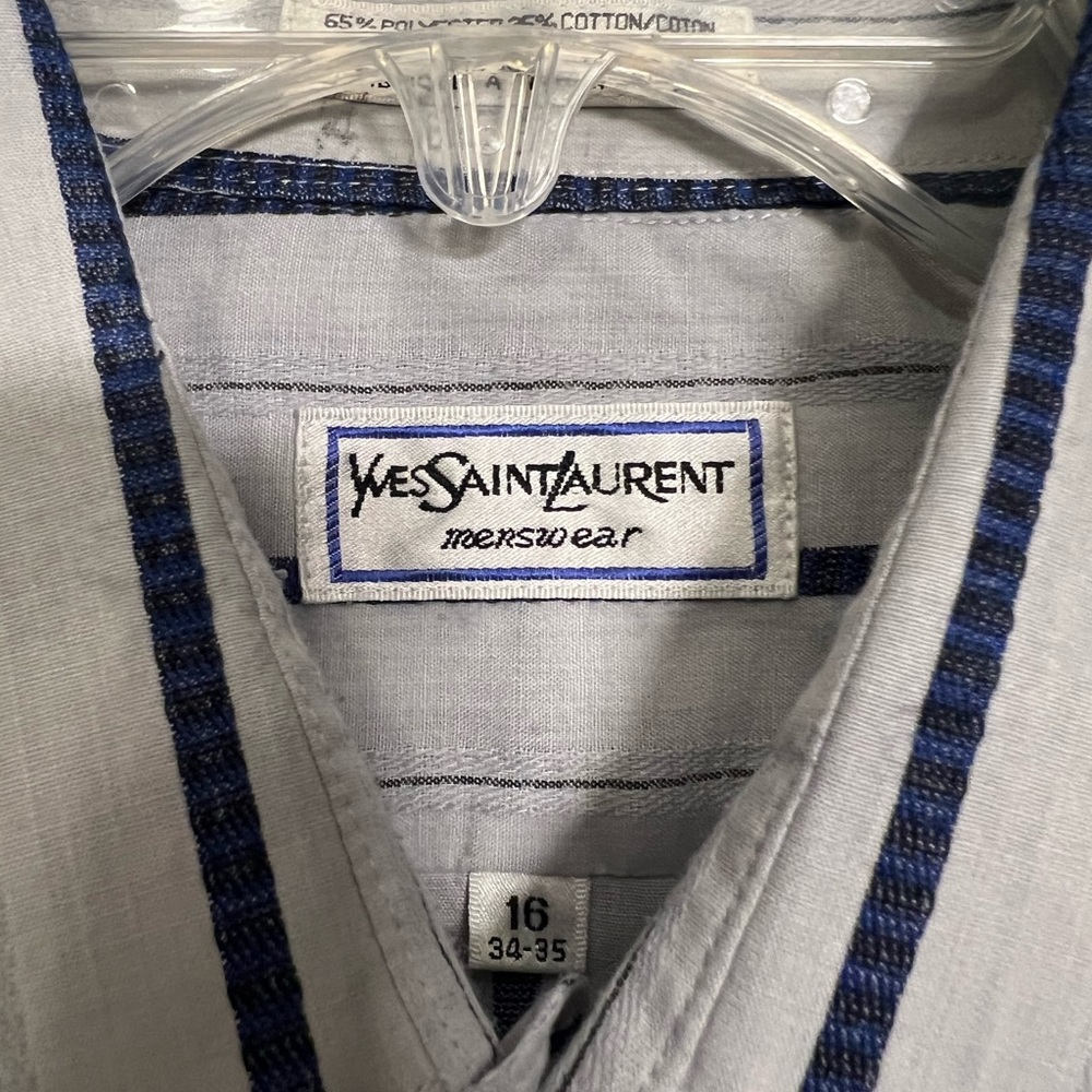 Mens Yves Saint Laurent Vintage Button-up Shirt Size 16 34-35 - Picture 2 of 7